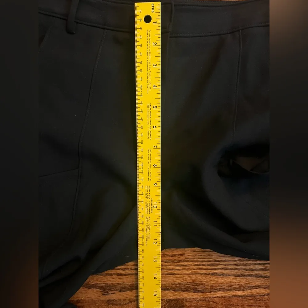 Tibi  Women’s Black Slim Trouser Pants Size 8 – Split Back Hems, Thigh Pockets - Image 8