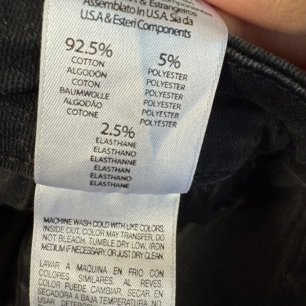 Mother Black Jeans Womens 26 HW Looker Ankle Fray Guilty Party Racer Raw Hem - Image 8