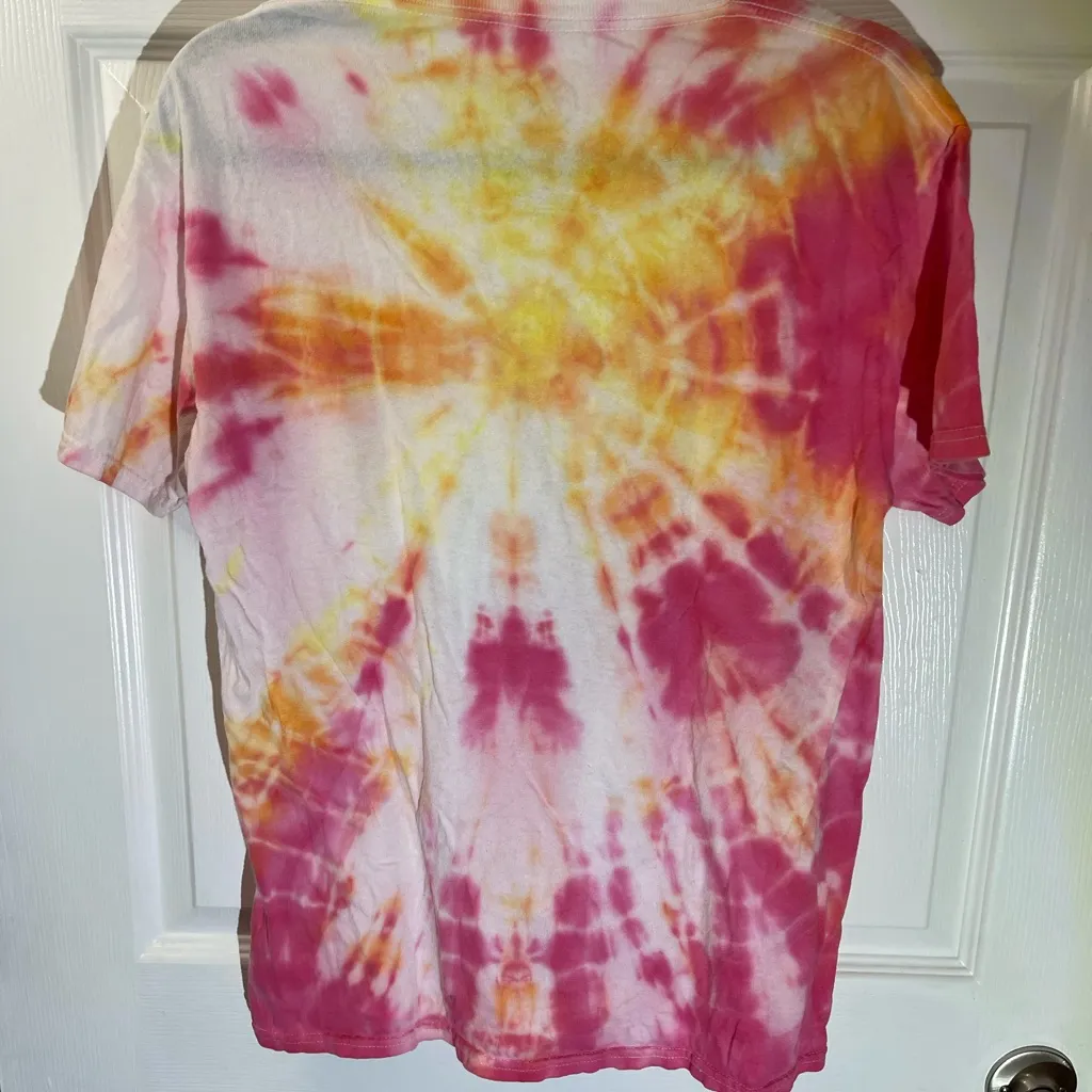 I'M FINE EVERYTHING IS FINE Graphic Tee Custom Tie Dye Sz M Pink Size M - Image 6