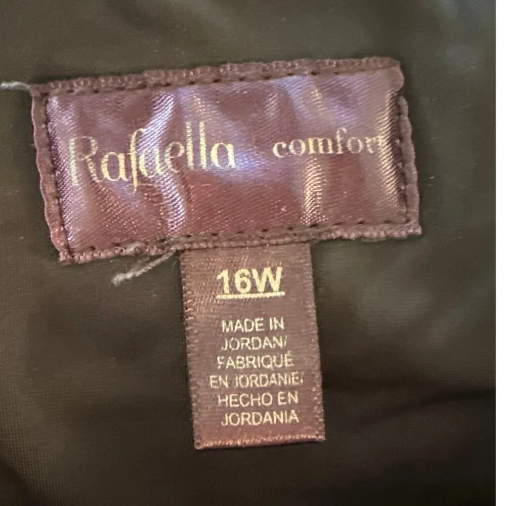 Rafaella Pants Womens Size 16 Black Cropped Casual Stretchy Gray Black Pull On - Image 5