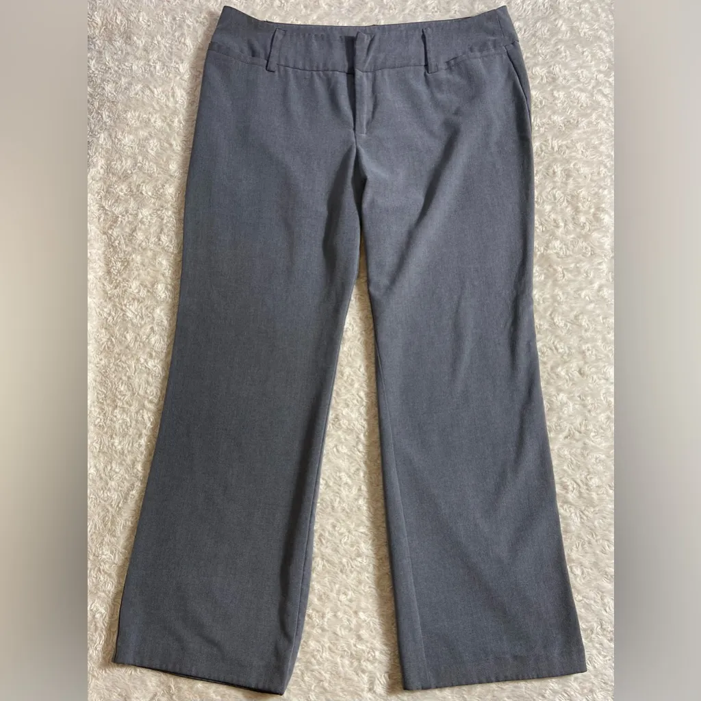 AB Studio Wide Leg Professional Light Grey Dress Pant Size 14 Petite Length - Image 6