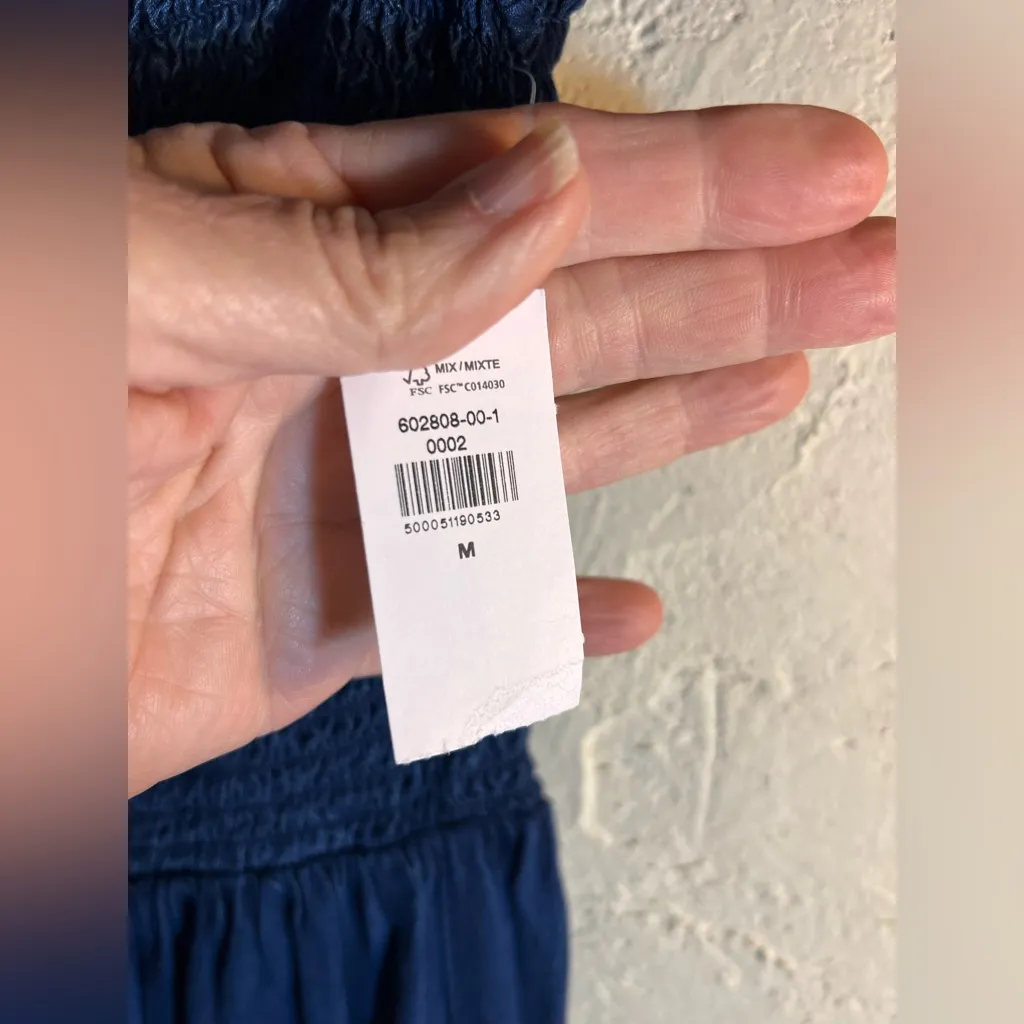 Blue Denim color Dress lyocell on/off shoulder stretchy flowy coastal cowgirl M - Image 7