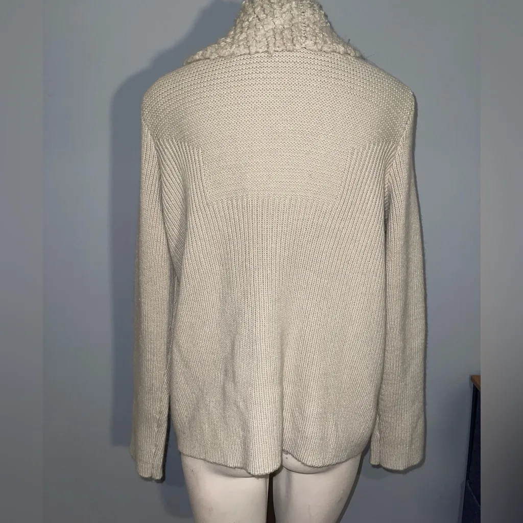 Chico's Textured Cream Cardigan size 2 aka medium woman’s sweater top - Image 2