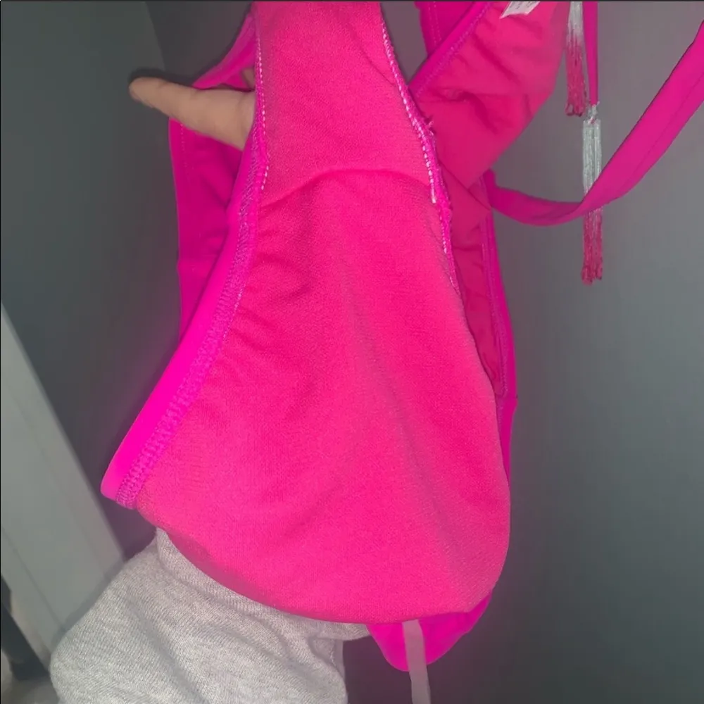 NWT bikini lab pink fringe cutout one piece - Image 5