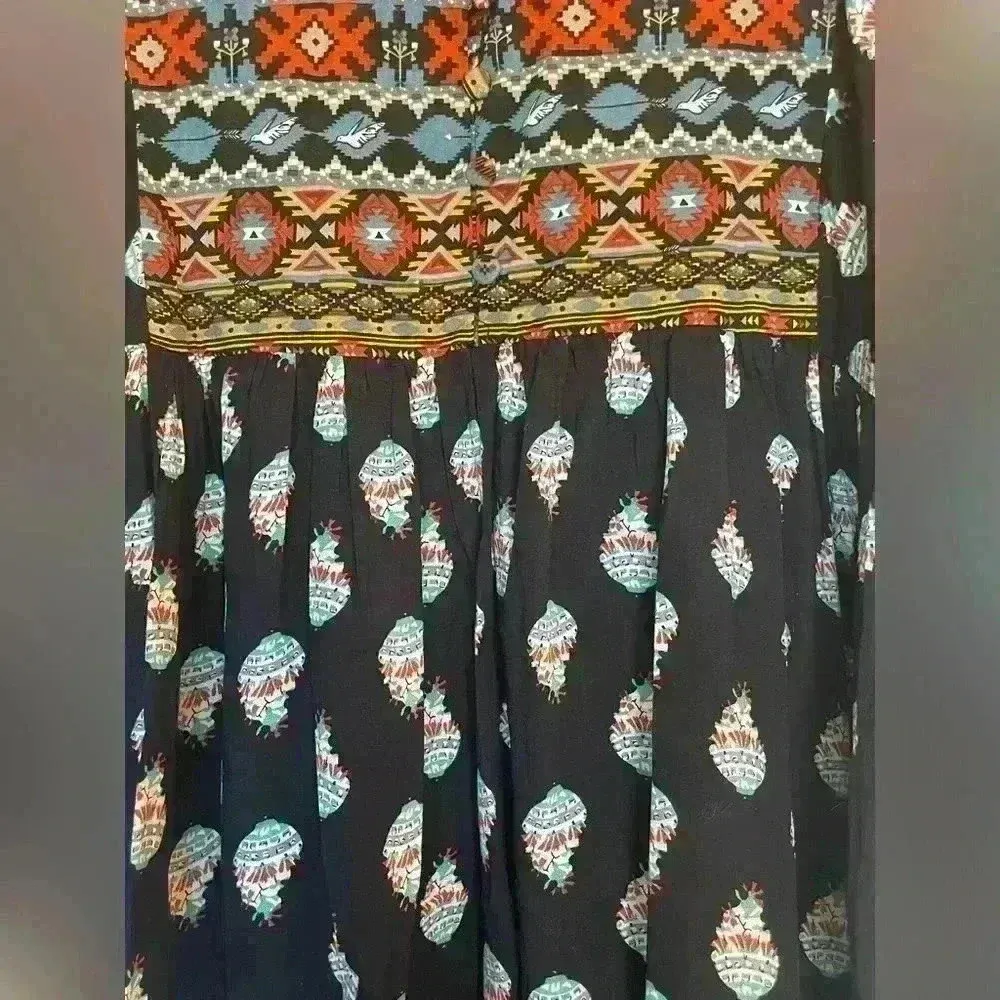 Umgee Southwestern Print Tunic Dress Small Aztec Navajo Boho Fall‎ Lightweight - Image 10