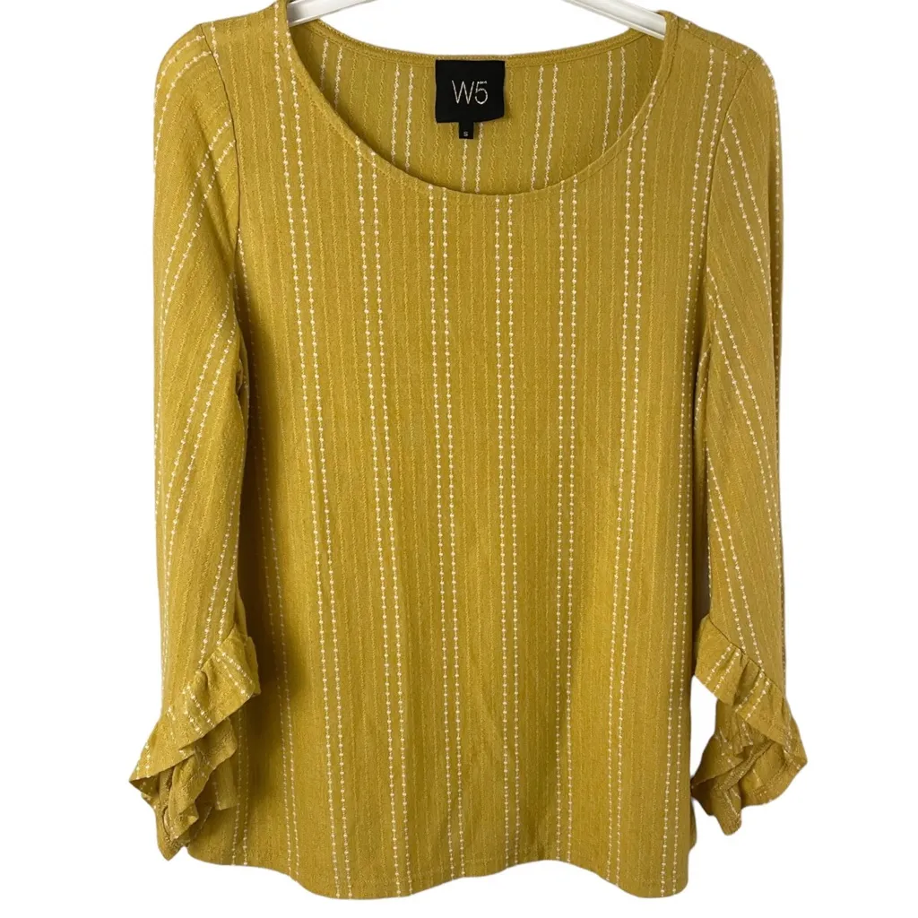 W5 Anthro dotted ruffle sleeves top women’s Size Small - Image 9