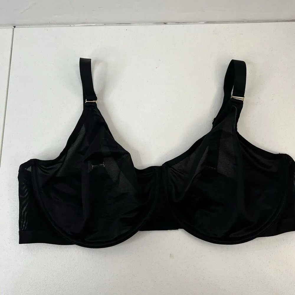Soma 44DD Bra Unbelievable Minimizer Underwire Sheer Black Unlined Lightweight Size undefined - Image 3