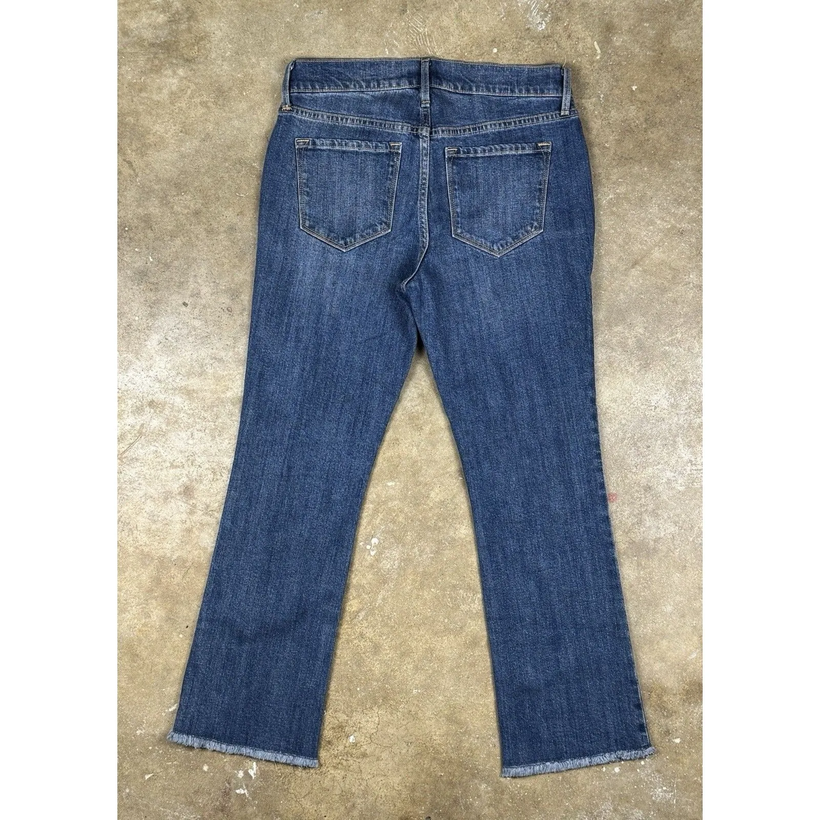 Old Navy Women’s Flare Jeans Size 2 Mid Rise Stretch Blue Raw Hem 25.5” Inseam‎ - Image 3