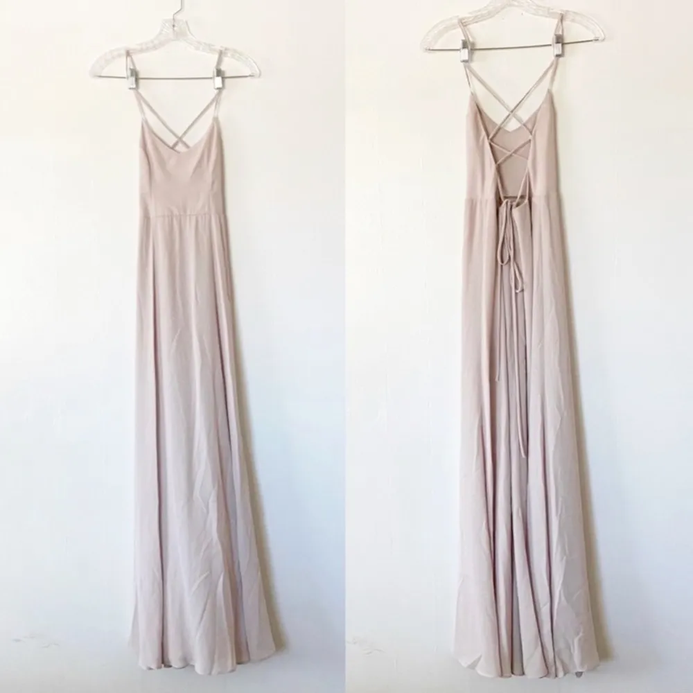 Show me Your Mumu tie back Gown XSMALL beige bridesmaid dress Goddess - Image 4