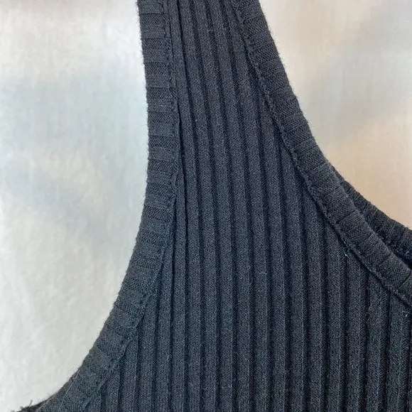 H&M Black Sleeveless Ribbed Maxi Tank Dress S NEW - Image 4