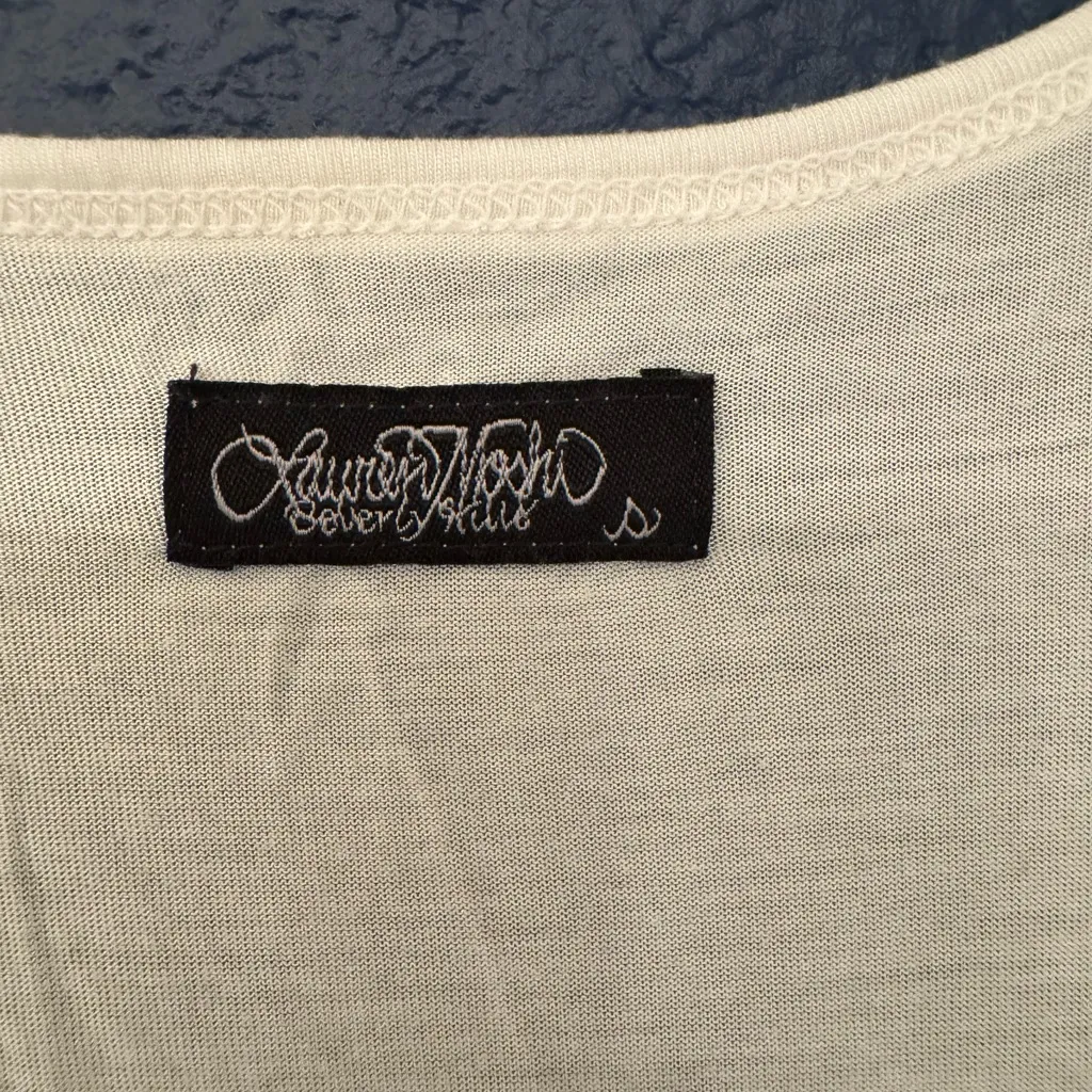 Lauren Moshi Paint Splatter Women’s White Micro Modal Tank Top Size Small - Image 8