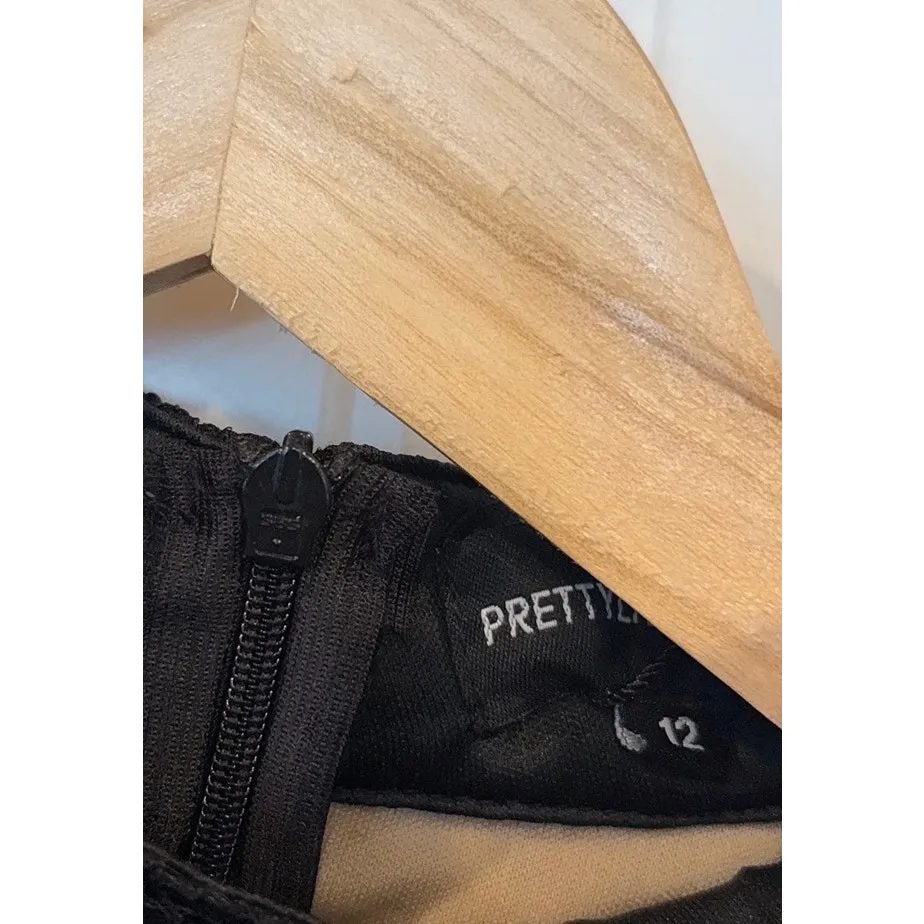 PrettyLittleThing Black Lace Dress Size 12 - Image 4