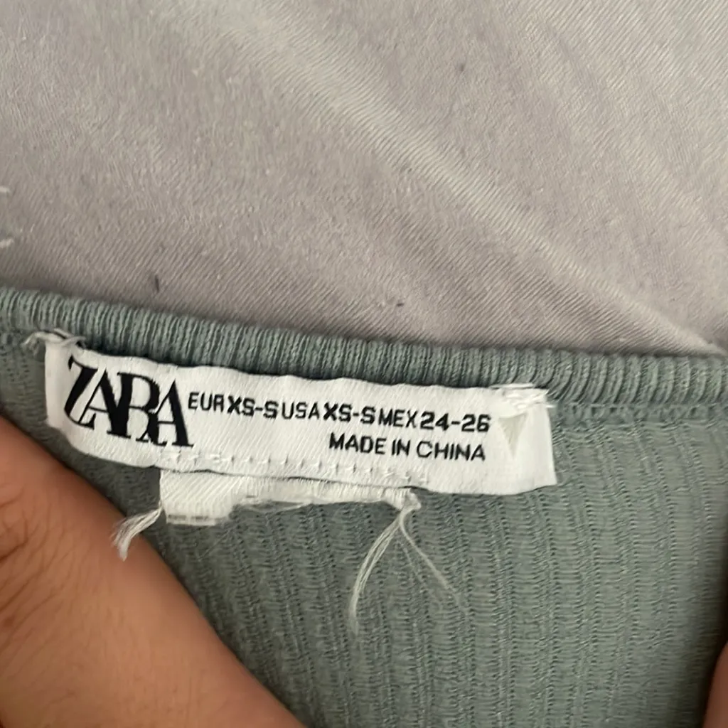 ZARA  sage green crop top - Image 3