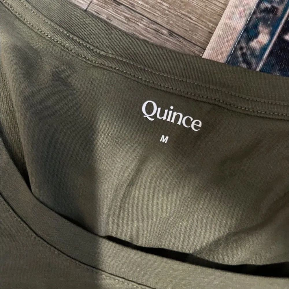 Quince Olive Green Women's Top size M - Image 7