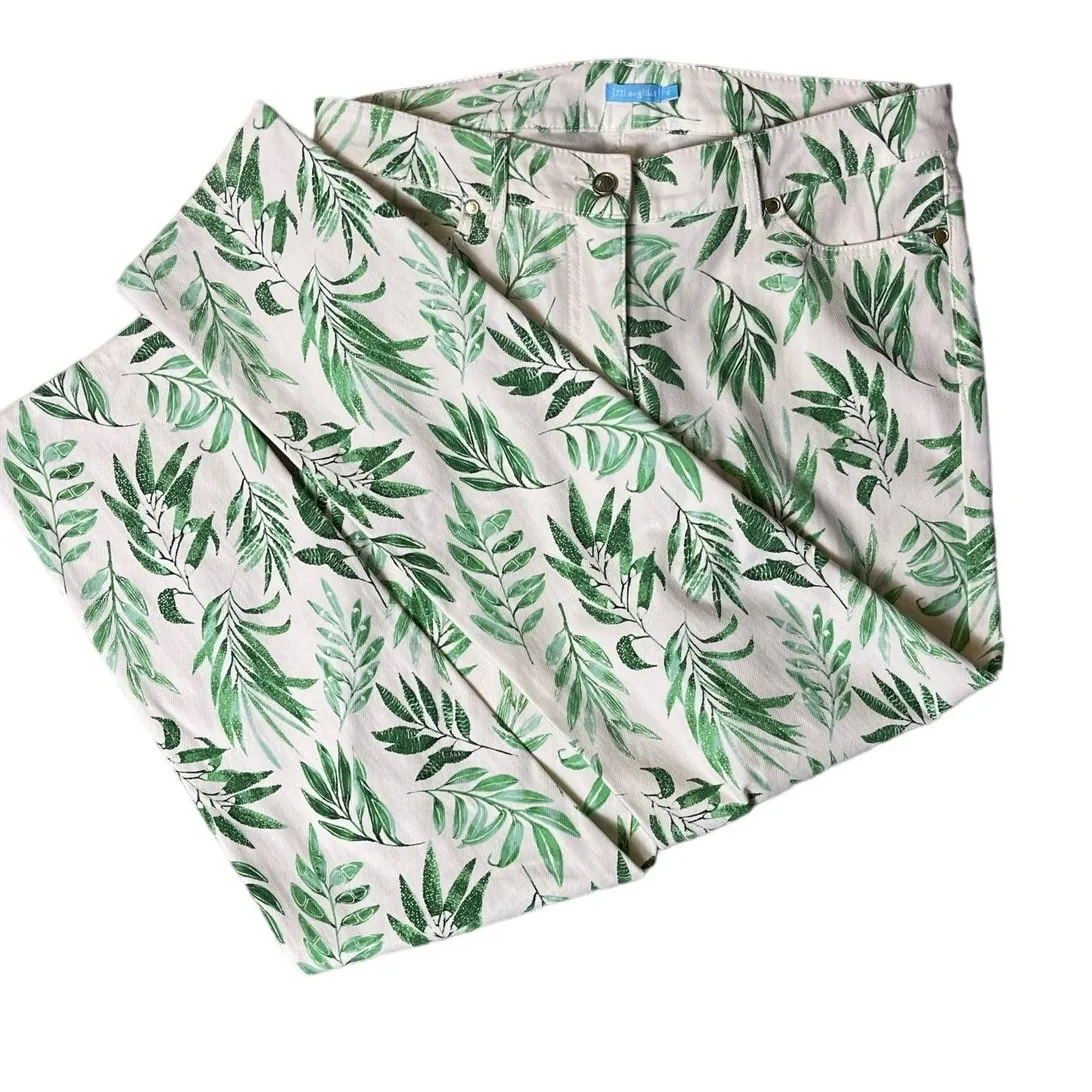 J. McLaughlin Stretchy Beaumont Leaf Print‎ Stretch Lexi Jeans Size 6 - Image 10