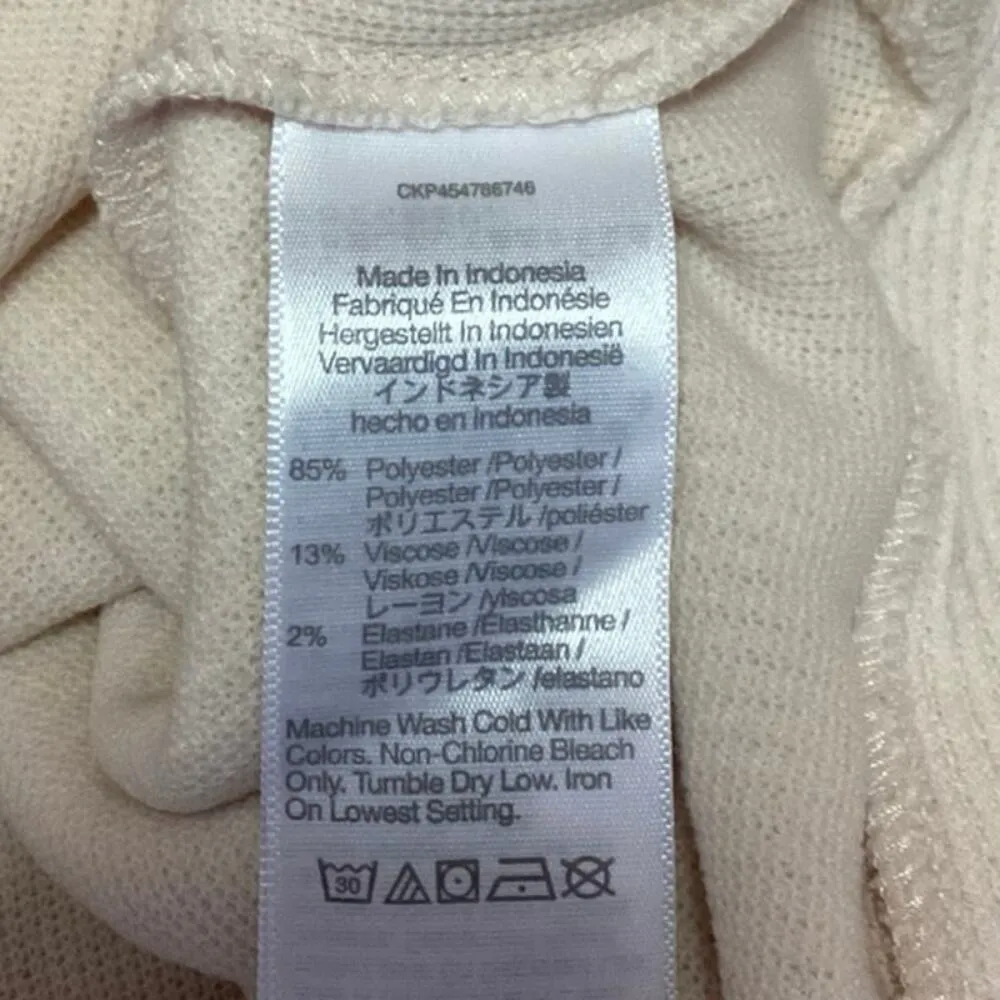 Madewell Cream Ribbed Knit Balloon Sleeve Button Up Cardigan Sweater Top Size XS - Image 4