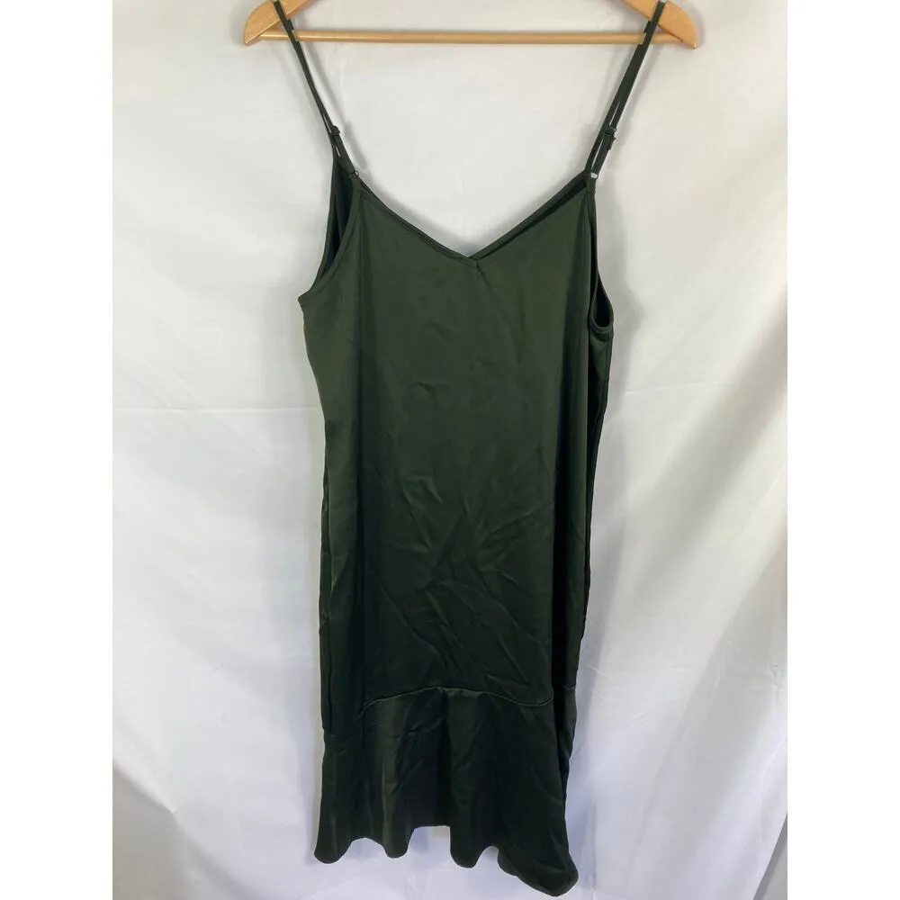 NWT Sam Edelman satin Spaghetti Strap Green Dress Size 10 - Image 3