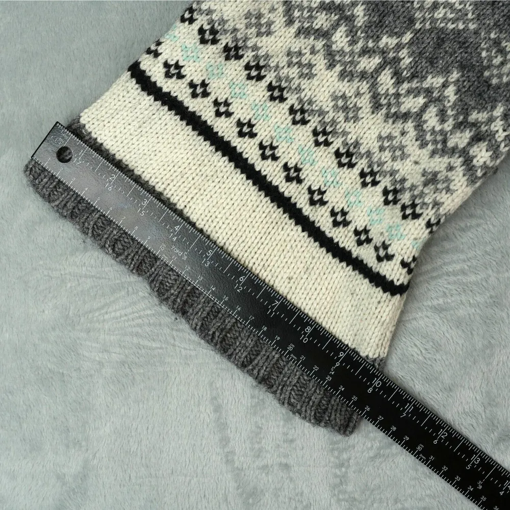 Old Navy Sweater Womens M Fair Isle Full Zip Nordic Cardigan Lambswool Blend - Image 7