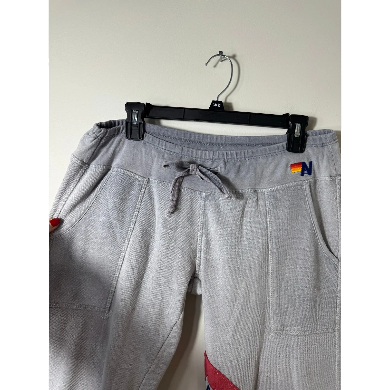 Aviator Nation Grey Jogger Sweatpants Size Medium - Image 2