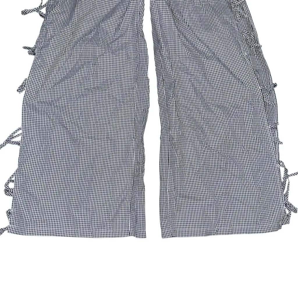 CIDER Y2K Gingham Wide Leg Pants NWT High Waisted Plaid Side Tie Loose Fit Sz M - Image 6