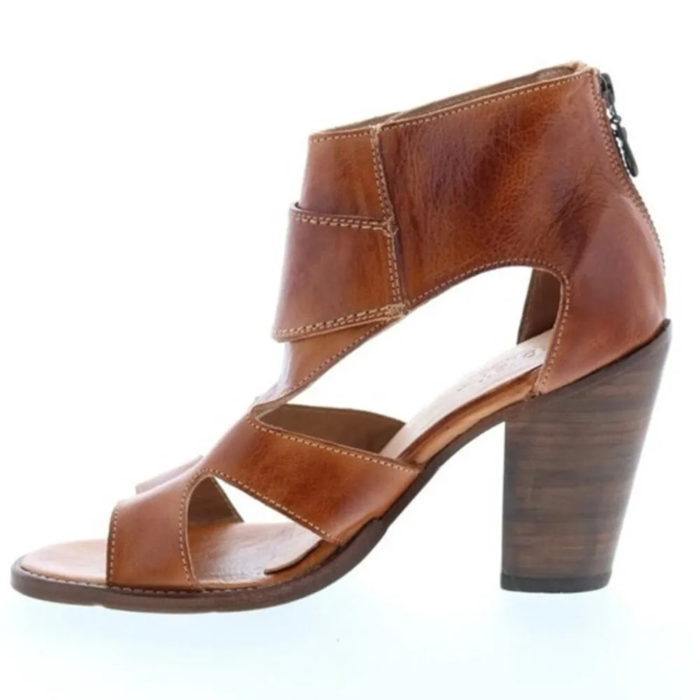 Bed Stu Ida Womens Brown Leather Hook and Loop Heeled Bootie Boots Size 6.5 Shoe - Image 4