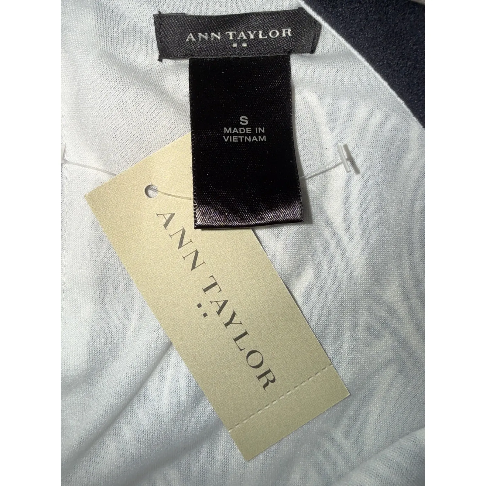 Ann Taylor Loft Womens Shift Dress Size S Black White Geometric Sleeveless - Image 2