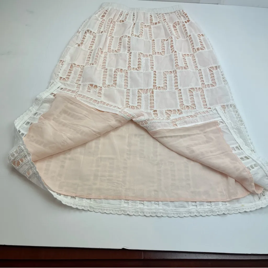 Ba&sh Anira Skirt Off‎ White Pull-On Lined Womens Size XS Cotton NEW *TINY FLAW - Image 16