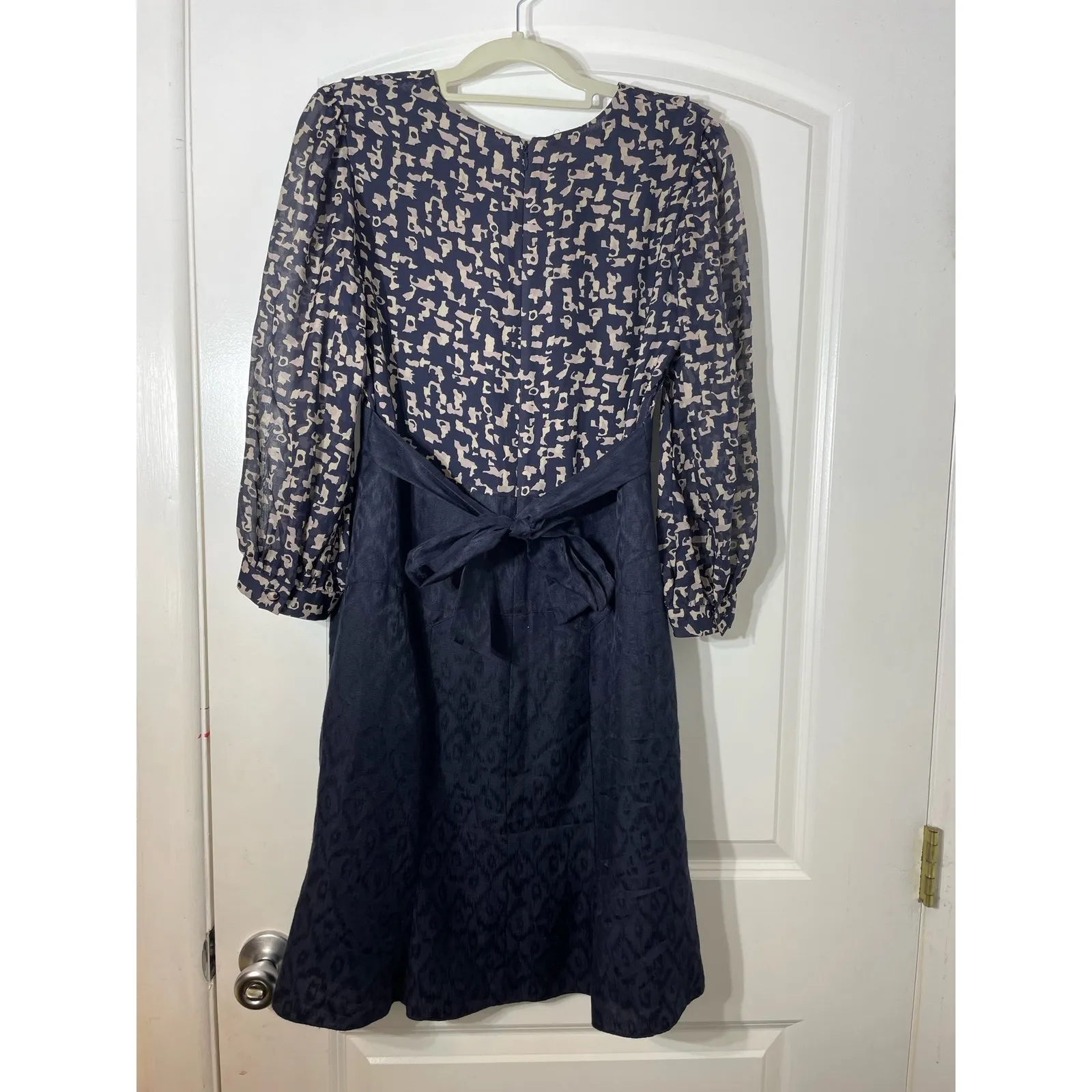 Anna Sui X Anthropologie Silk Cocktail Dress Size 4 Navy Dressy Formal Twee - Image 4
