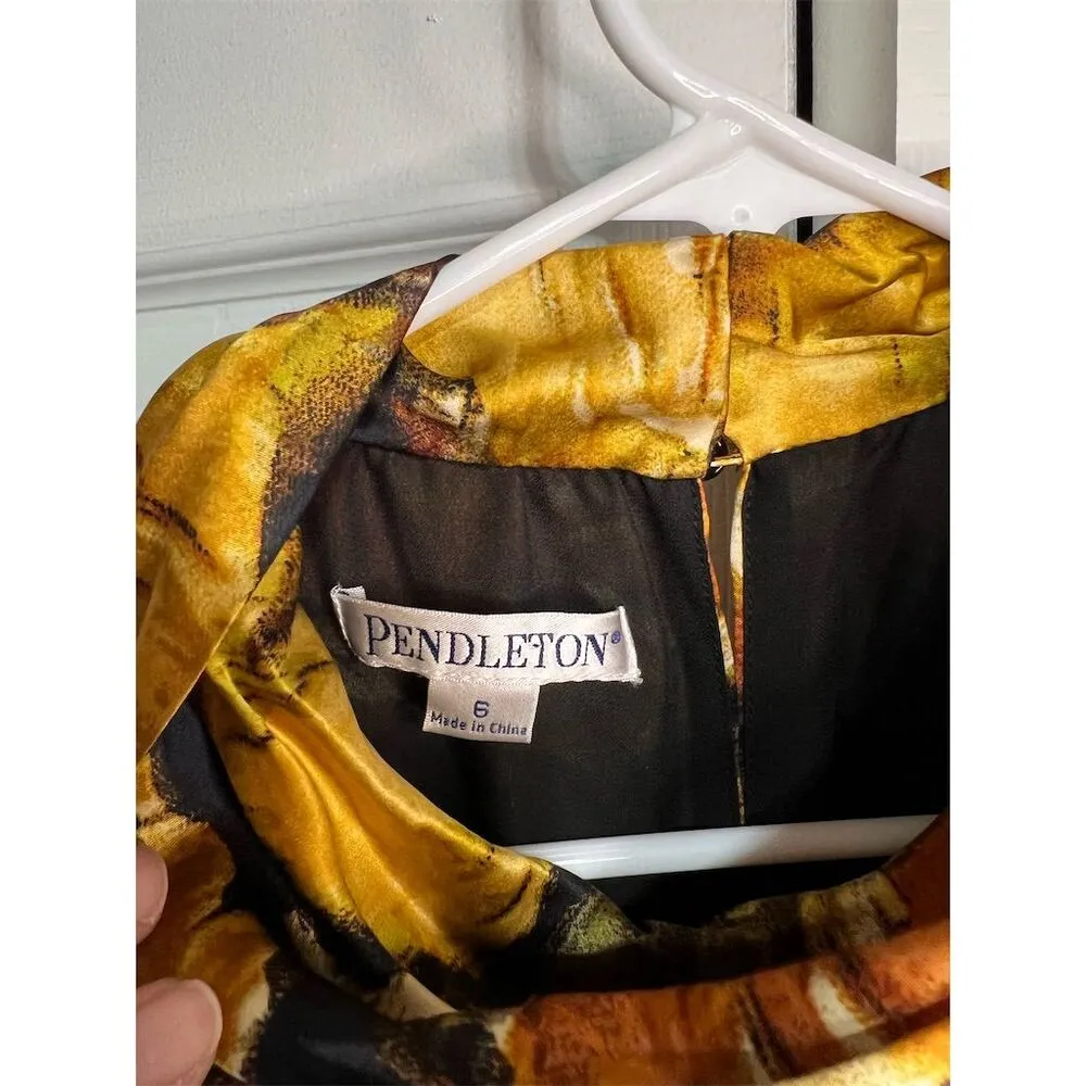 Pendleton Women's Silk Cowl Neck Sheath, Silk Dress Size 6 Multicolor Floral - Image 9