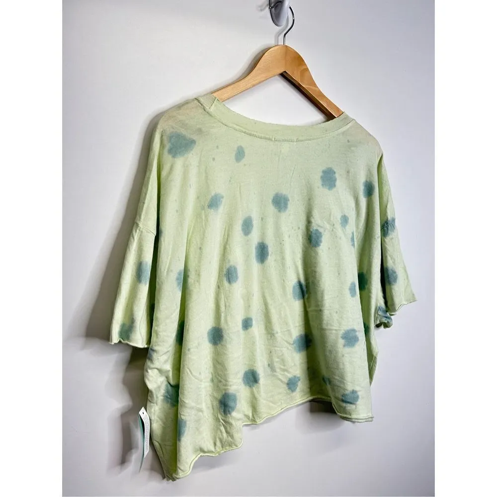 Abound Shirt Womens Coral Tie Dye Cropped Top Green Short Sleeve Size Medium NTW - Image 6