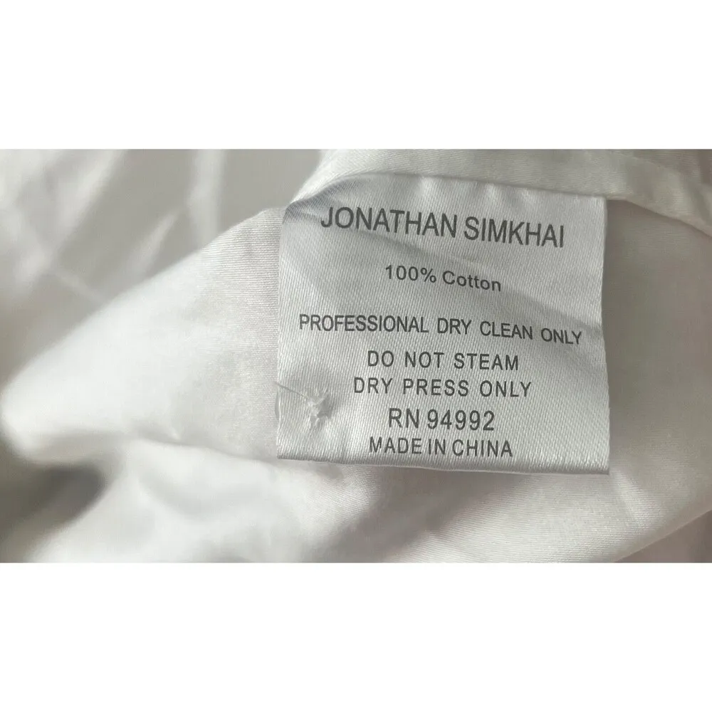 JONATHAN SIMKHAI White Lace Up Bell Sleeve Tier Polin Shirt S Business Office - Image 11