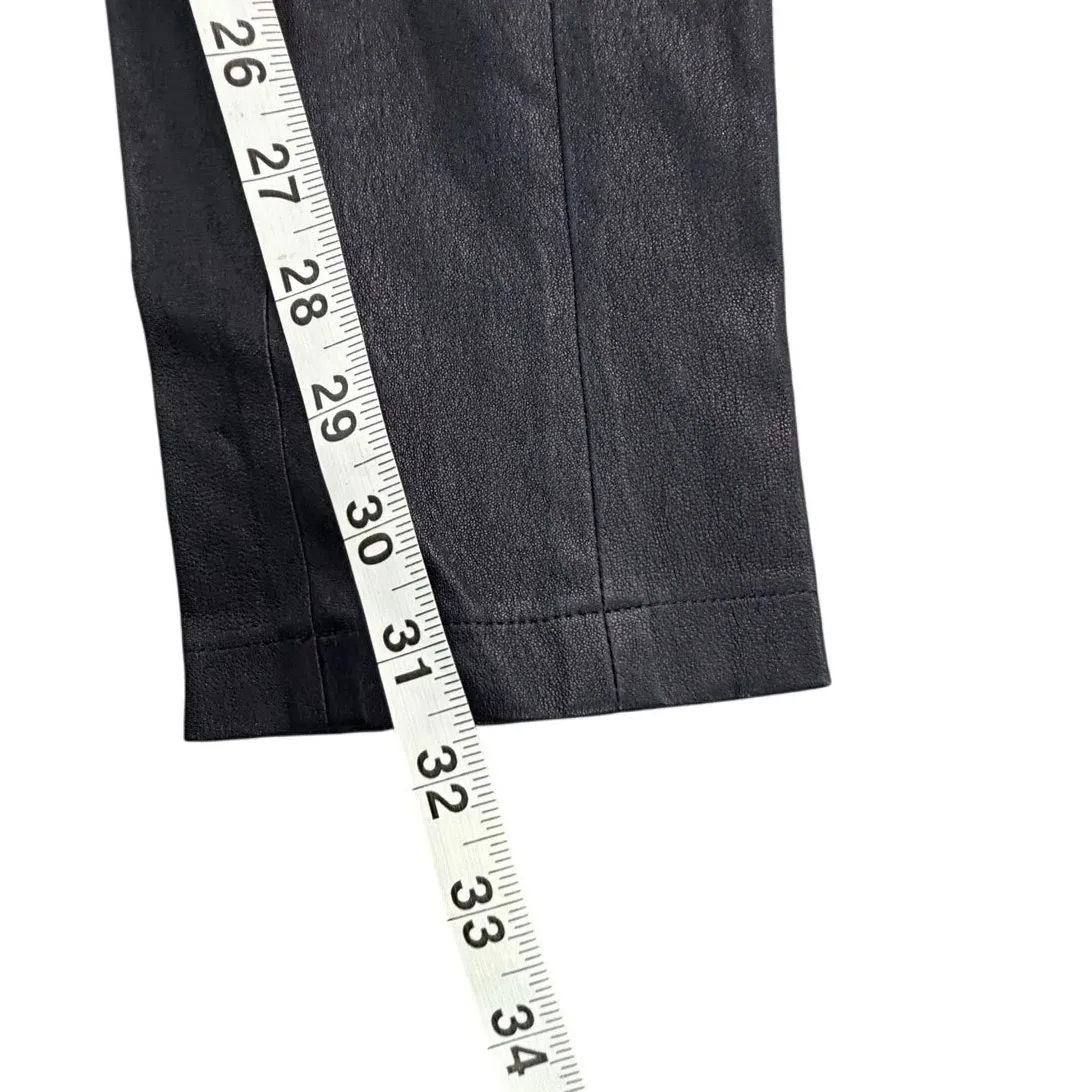 Tory Burch Ally Leather Pants Small Blue Slim Modern Classic Chic City Night Out - Image 8