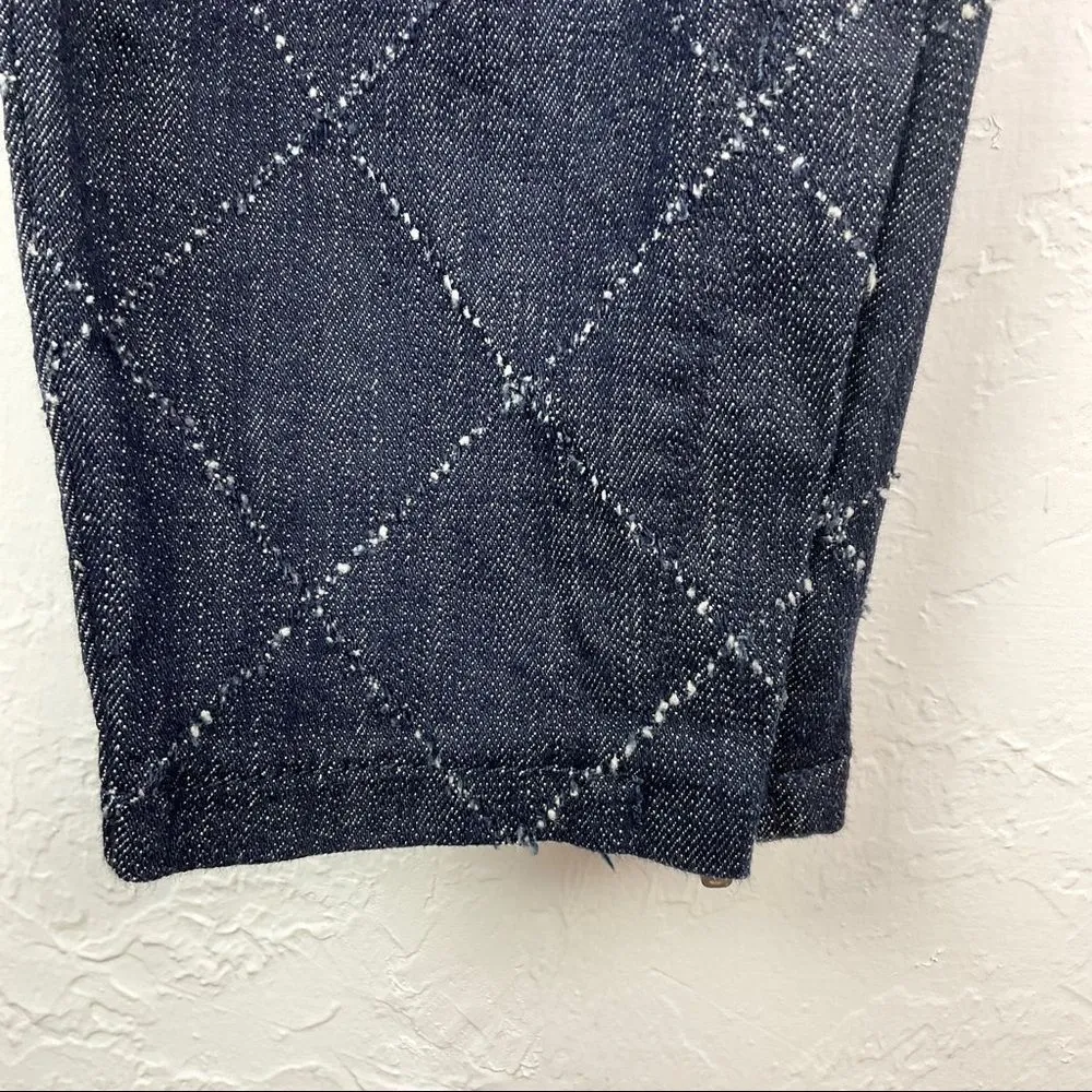 Bebe Diamond Pick Blue Dark Wash Skinny Ankle Zip Denim Jeans 27 - Image 3