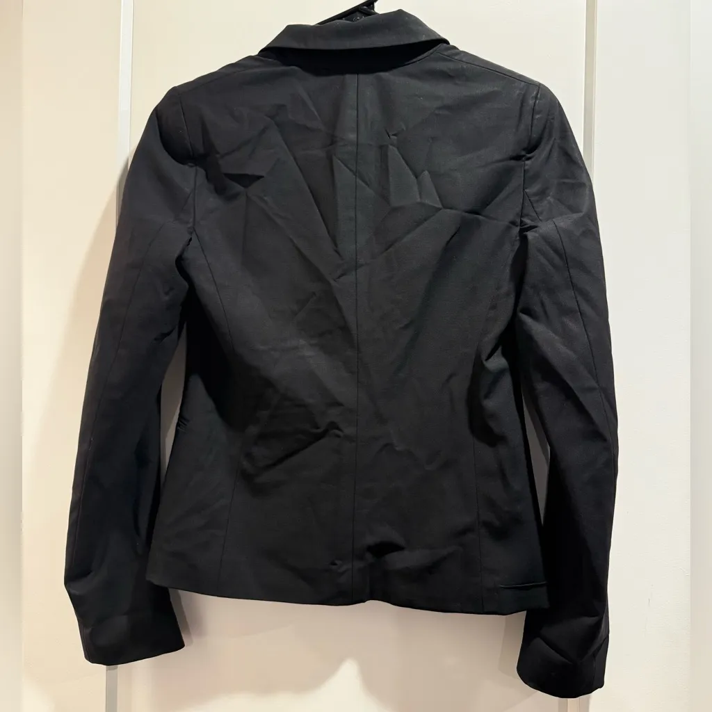 Theory Black Blazer Wool Blend Size 2 - Image 3