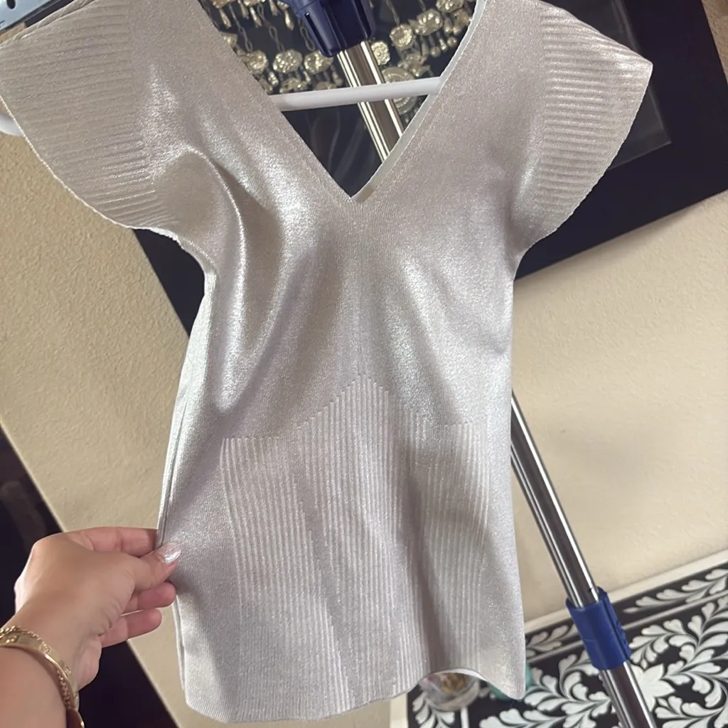 Shimmering Silver metallic V - Image 5