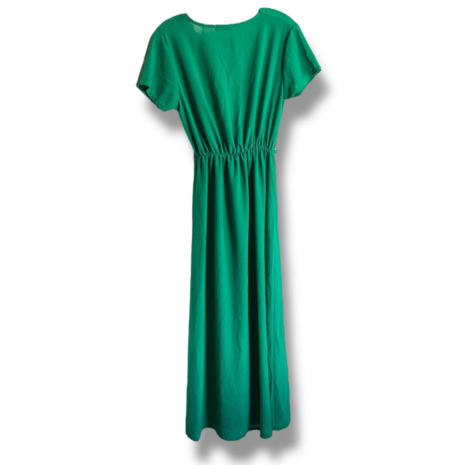 Boohoo Womens Dress Emerald Green Faux Wrap Maxi Dress Short Sleeve‎ NEW - Image 6