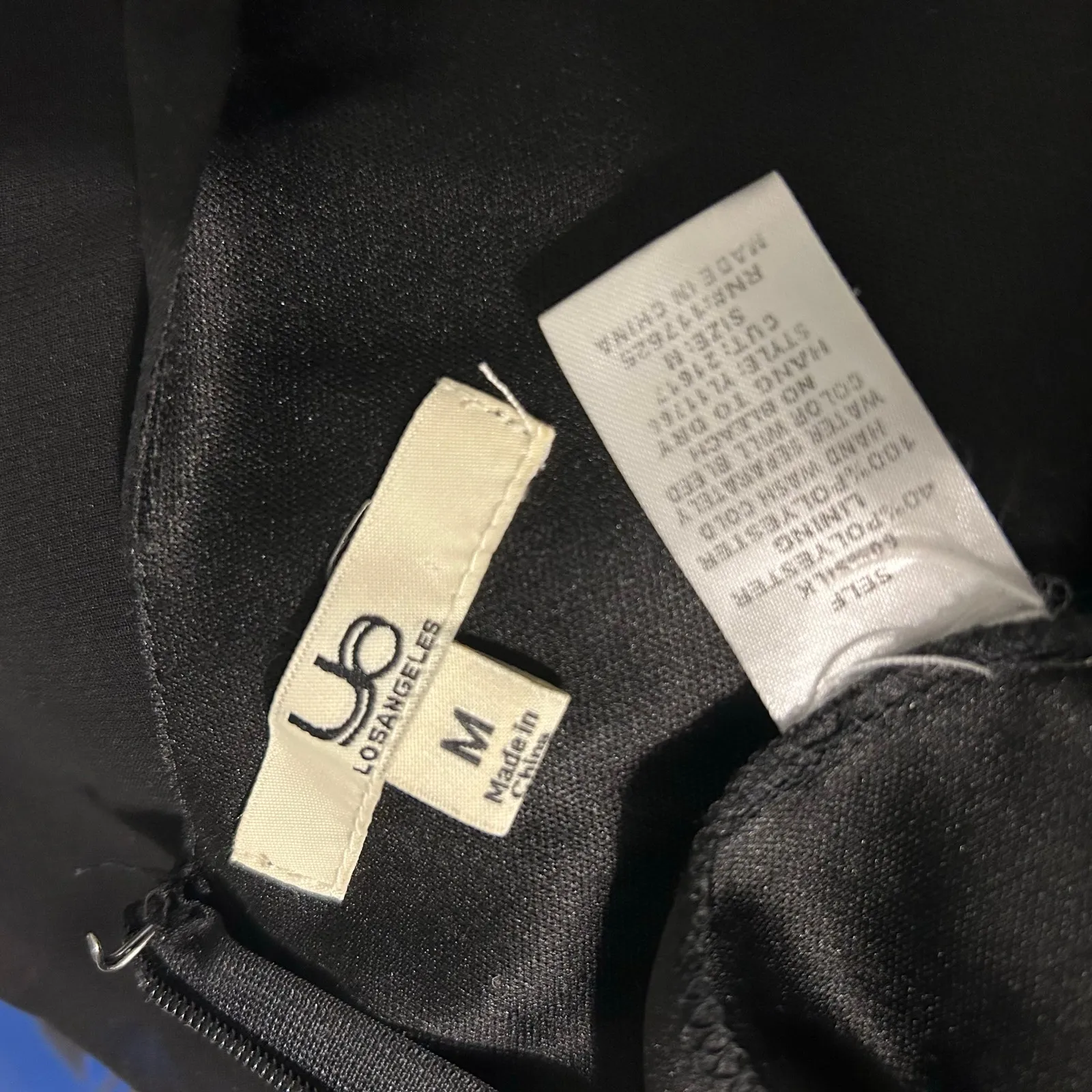 YA Los Angeles Dress Silk Blend Black Sheer w/ Lace Lining Med Sleeveless - Image 8