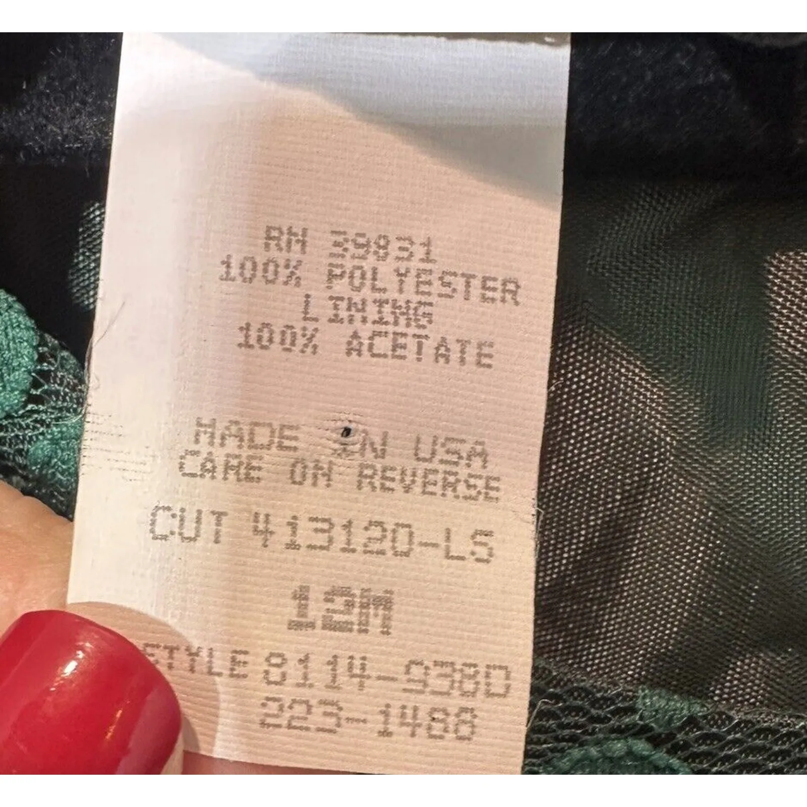 Vintage Green Lace Dress My Michelle 90's Mini Sheath Short Sleeve Grunge Size 8 - Image 4