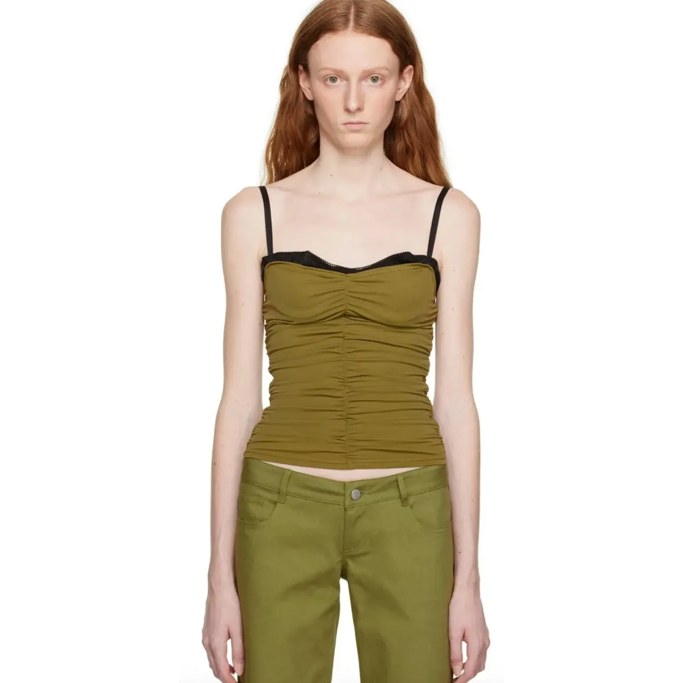 Miaou Renzo Tank Crop Top Green Womens Small - Image 15