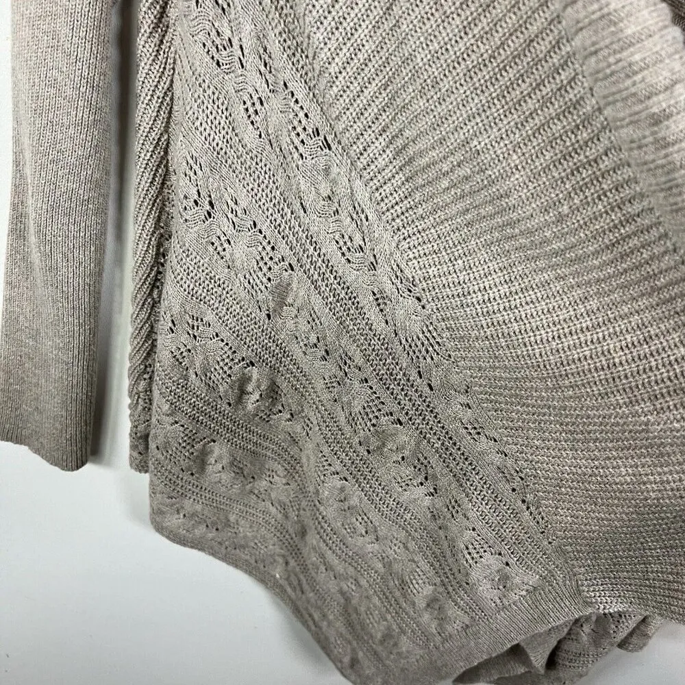 Matilda Jane Womens Cardigan Medium Beige Dream Chasers Lets Get Away Open Knit - Image 5