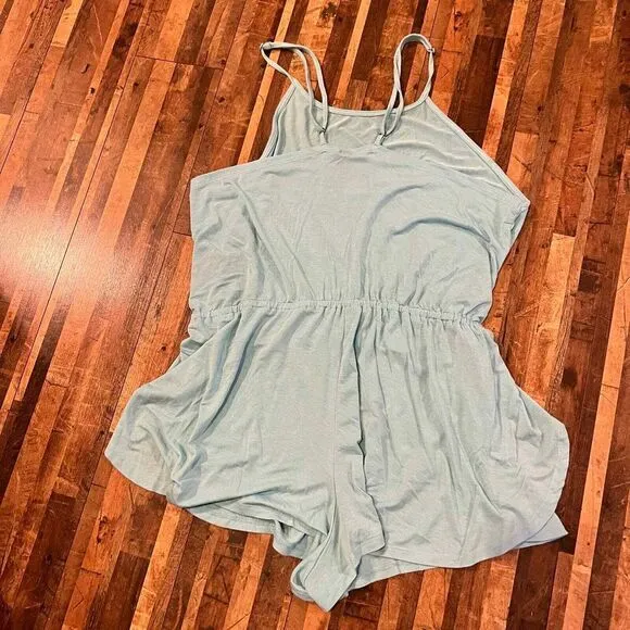 Something Navy Blue Sleeveless Romper Elastic‎ Waist Adjustable Straps Medium - Image 12