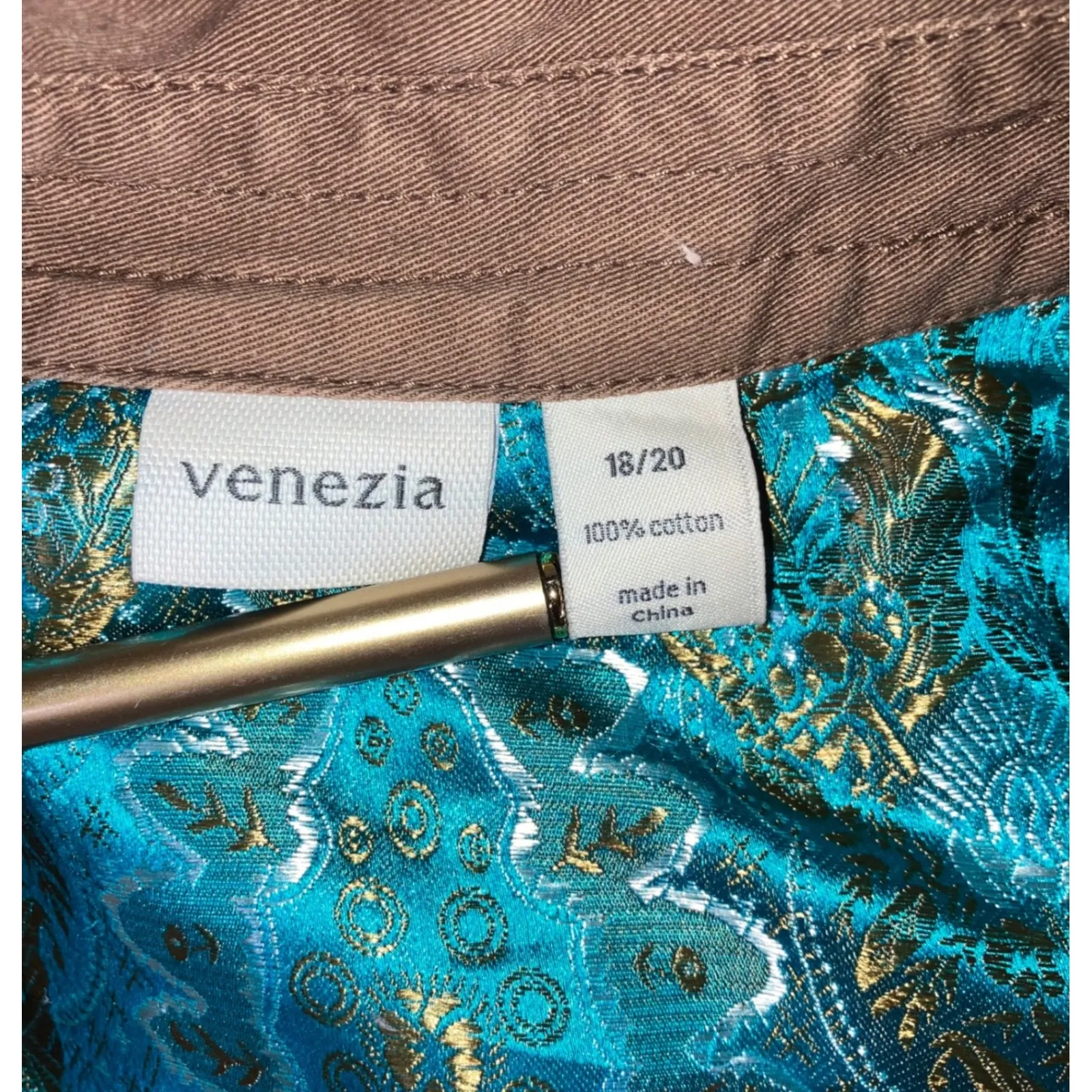 Venezia Double Breasted Trench Coat Jacket Women 18 20 Brown Embroidered Y2K Size undefined - Image 5