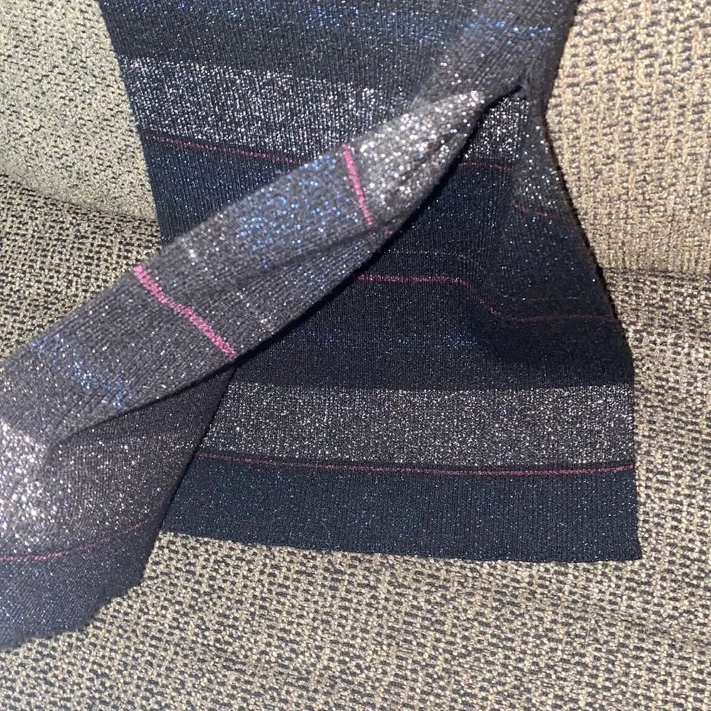 ✨ House of Harlow 1960 Ribbed Sparkle Sweater Striped Fitted Midi Skirt✨ - Image 4