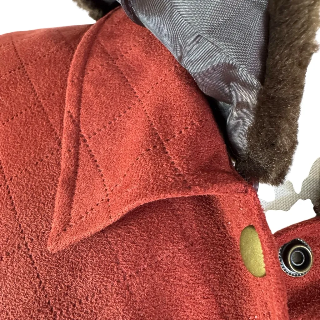 Norton McNaughton Barn Jacket Brushed Fabric Removable Faux Fur Collar Size 14 - Image 6