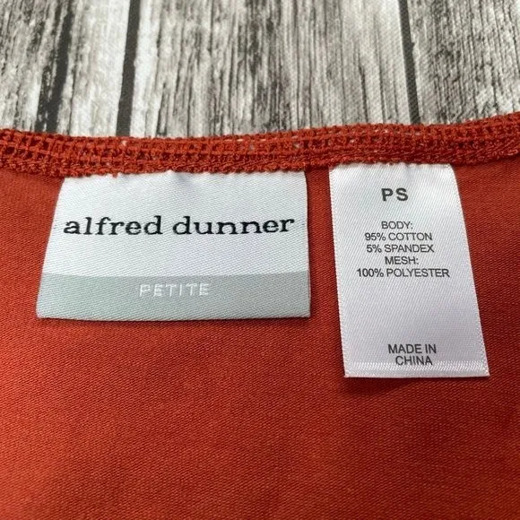 Alfred Dunner Petites Floral Embroidered Tee Shirt T-Shirt Mesh Beading Small P - Image 7