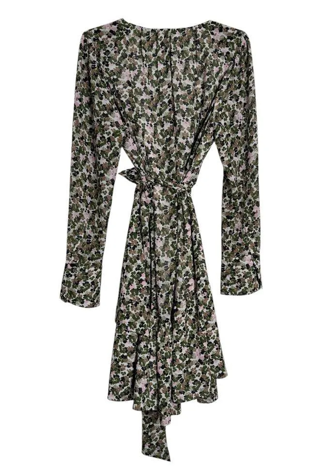 ME+EM Lantana Floral Print Belted Mini Dress Green Size 16 - Image 4