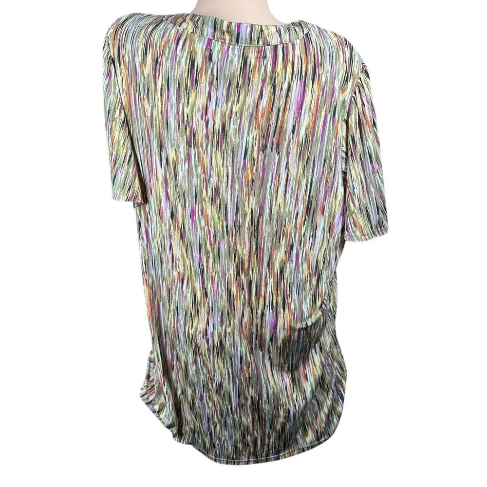 Just My Size Top 2X Easy Dressing Top Blouse Shirt Abstract Print Cool Fabric - Image 5