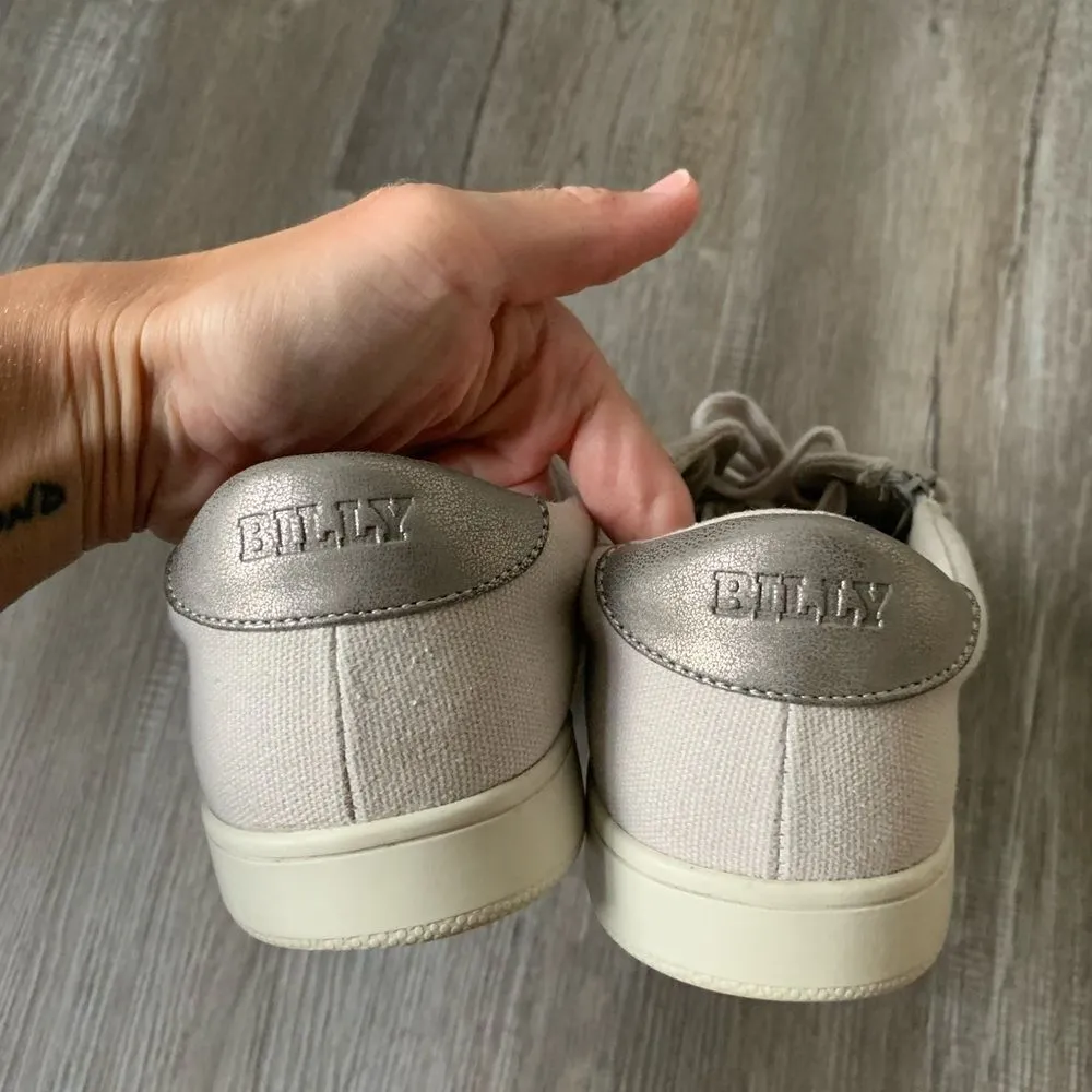 Billy Footwear Sneaker Shoes Zipper Canvas Tan Gray Beige Made Size 8.5 White - Image 7