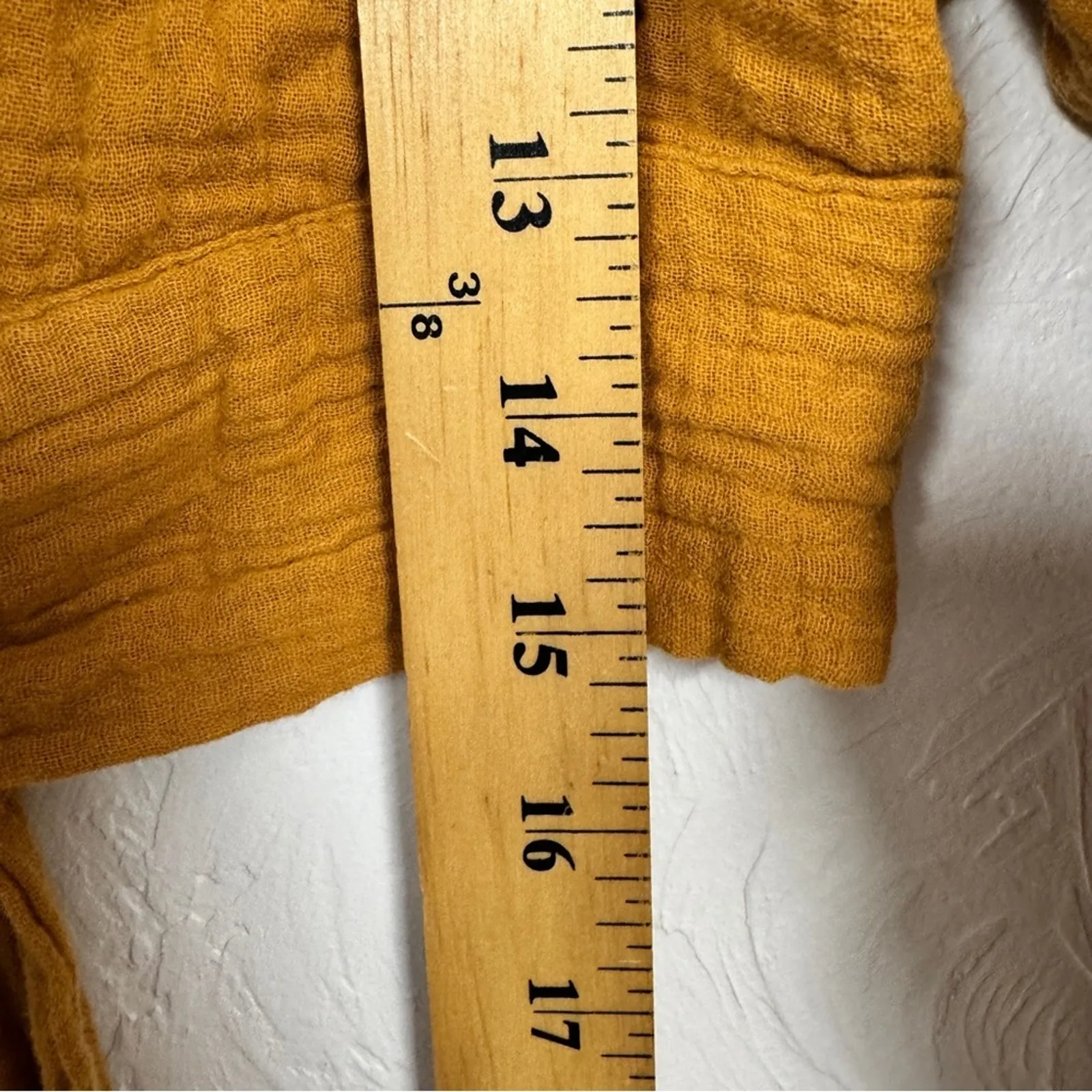 Urban Outfitters Mustard Yellow Crepe Tie Front Long Sleeve Blouse Womens M Top - Image 5