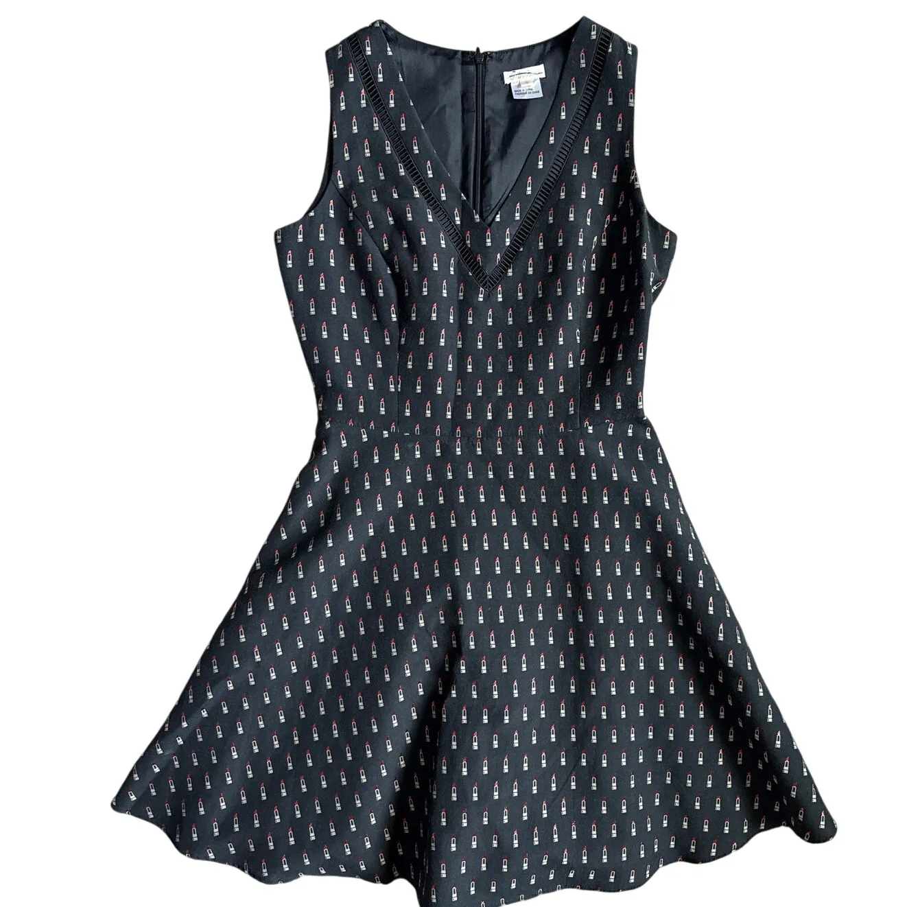 Shoshanna Elvira Metallic Lipstick‎ Fit and Flare Dress Black Size 4 - Image 4